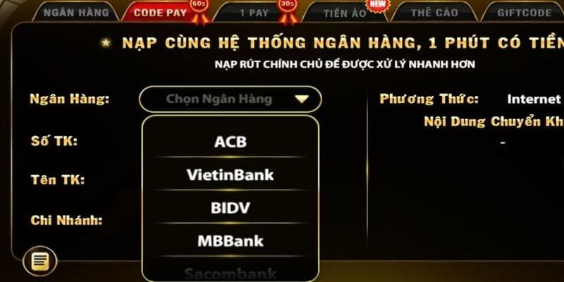 Hướng dẫn chi tiết các bước nạp tiền